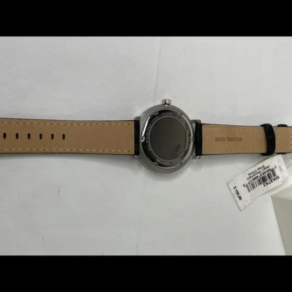 Michael Kors Blake‎ Three-Hand Black Leather watch MK8763